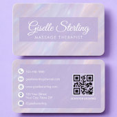 Massage Therapist Iridescent QR Code Professional Visitenkarte