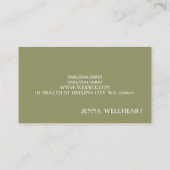 Massage Therapist Klinik Wellness Gesundheit Visitenkarte (Rückseite)