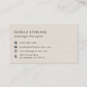 Massage Therapist Monogram Metallic Rose Gold Visitenkarte (Rückseite)