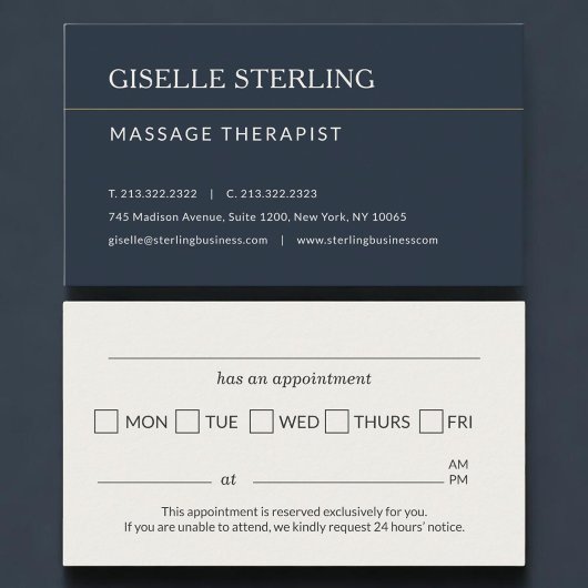 Massage Therapist Office Appointment Reminder Terminkarte