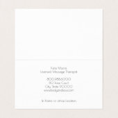 Massage Therapist Praxis Visitenkarte Visitenkarten (Innenseite Aufgefaltet)