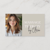 Massage Therapist QR Code Photo Visitenkarte (Vorderseite)