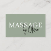 Massage Therapist Sage Green  Visitenkarte (Vorderseite)
