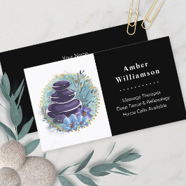 Massage Therapist Salon Spa Stylist Zen Stones Visitenkarte