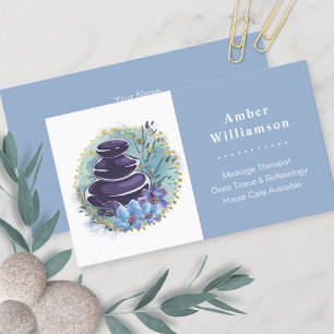 Massage Therapist Salon Spa Stylist Zen Stones Visitenkarte