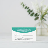 Massage Therapist Spa Appointment Cards Terminkarte (Stehend Vorderseite)
