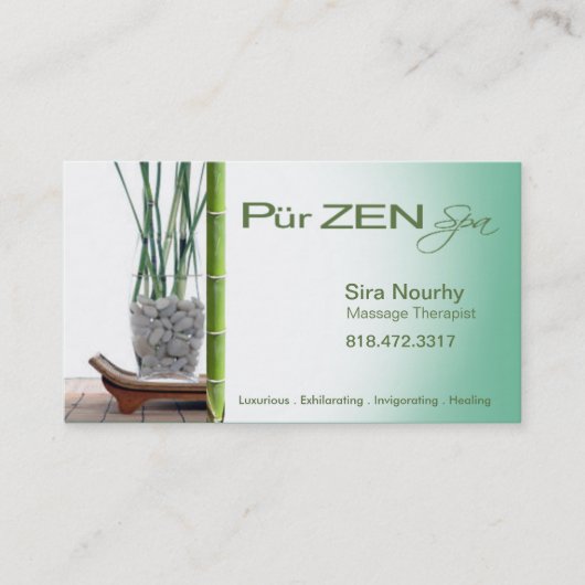 Massage Therapist Spa Business Card template Visitenkarte (Vorderseite)