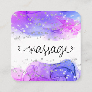 ** Massage Therapist Therapy Glitzer Herz Quadratische Visitenkarte