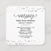** Massage Therapist Therapy Glitzer Herz Quadratische Visitenkarte (Rückseite)