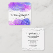 ** Massage Therapist Therapy Glitzer Herz Quadratische Visitenkarte (Vorne/Hinten)