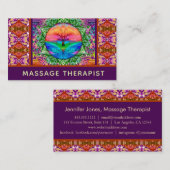 Massage Therapist Tree of Life Business Card Visitenkarte (Vorne/Hinten)