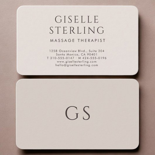 Massage Therapist Visitenkarte
