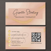 Massage Therapist Watercolor QR Code Visitenkarte