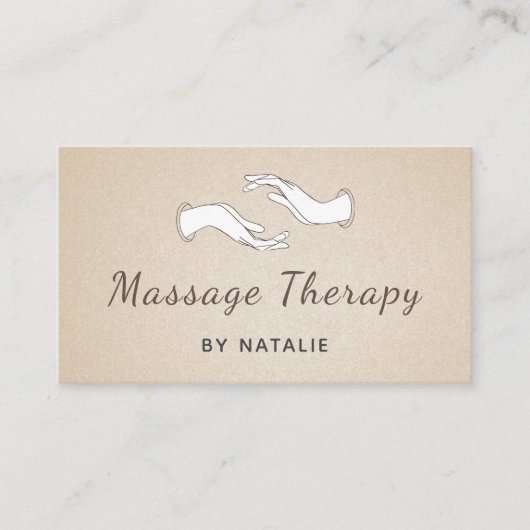 Massage Therapy Boho Skript Moderne Heilung Hände Visitenkarte (Vorderseite)