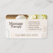 Massage Therapy Business Card Visitenkarte (Rückseite)