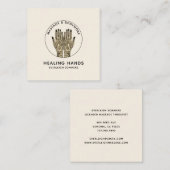 Massage Therapy Classic Cream Business Card Quadratische Visitenkarte (Vorne/Hinten)