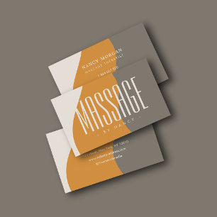 Massage Therapy Earth Tones Rustikale Visitenkarte