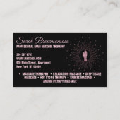 Massage Therapy Glitzer Skriptbehandlung Hände Visitenkarte (Rückseite)