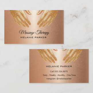 Massage Therapy Hands Rose Gold  Visitenkarte