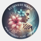 Massage Therapy Healing Hands Energie Wellness-Cen Runder Aufkleber (Vorderseite)