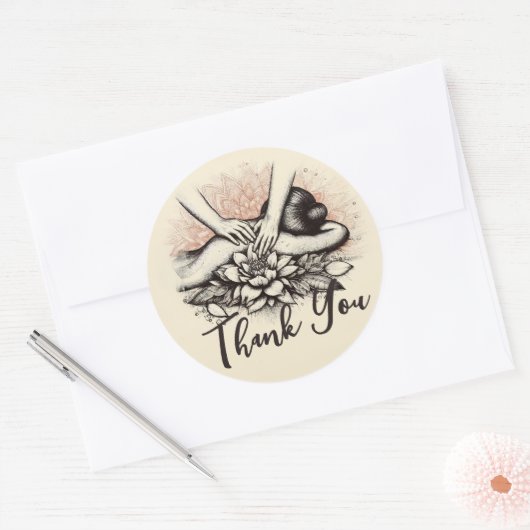 Massage Therapy Healing Hands Energie Wellness-Cen Runder Aufkleber (Umschlag)