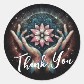 Massage Therapy Healing Hands Energie Wellness-Cen Runder Aufkleber (Vorderseite)