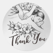 Massage Therapy Healing Hands Energie Wellness-Cen Runder Aufkleber (Vorderseite)