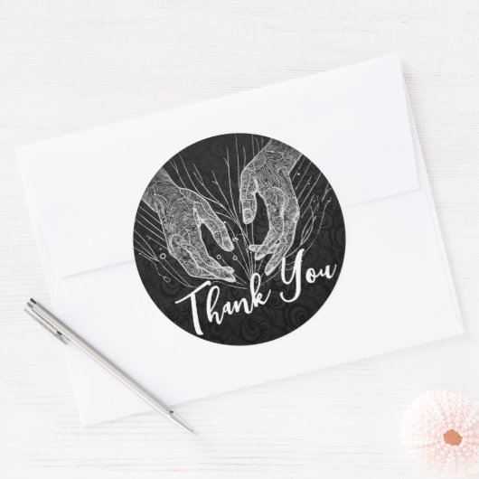 Massage Therapy Healing Hands Energie Wellness-Cen Runder Aufkleber (Umschlag)