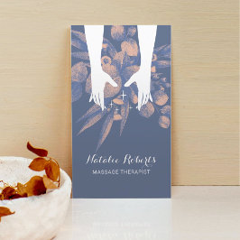 Massage Therapy Heilung Hände Blue Pink Grüne Visitenkarte