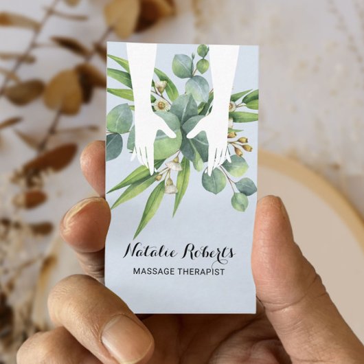 Massage Therapy Heilung Hände Botanische Gesundhei Visitenkarte