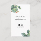 Massage Therapy Heilung Hände Botanische Natur Wel Visitenkarte (Rückseite)