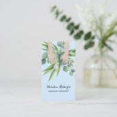 Massage Therapy Heilung Hände Botanischer Blauer W Visitenkarte (Stehend Vorderseite)