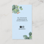 Massage Therapy Heilung Hände Botanischer Blauer W Visitenkarte (Rückseite)