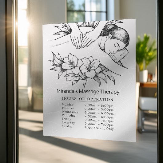 Massage Therapy Heilung Hände Energie Öffnungszeit Fensteraufkleber