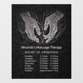 Massage Therapy Heilung Hände Energie Öffnungszeit Fensteraufkleber