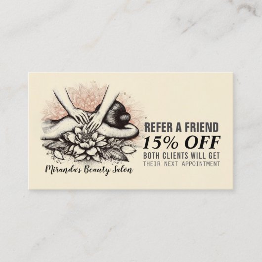 Massage Therapy Heilung Hände Energie Wellness-Cen Empfehlungskarte (Vorderseite)