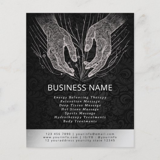 Massage Therapy Heilung Hände Energie Wellness-Cen Flyer (Vorne)