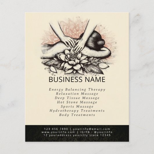 Massage Therapy Heilung Hände Energie Wellness-Cen Flyer (Vorne)