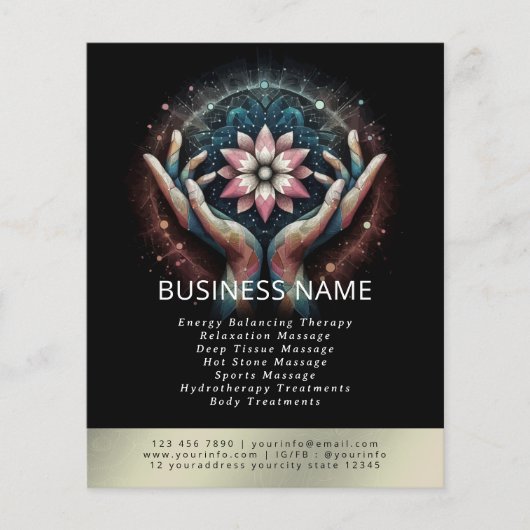 Massage Therapy Heilung Hände Energie Wellness-Cen Flyer (Vorne)