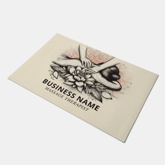 Massage Therapy Heilung Hände Energie Wellness-Cen Fußmatte (Schrägansicht)