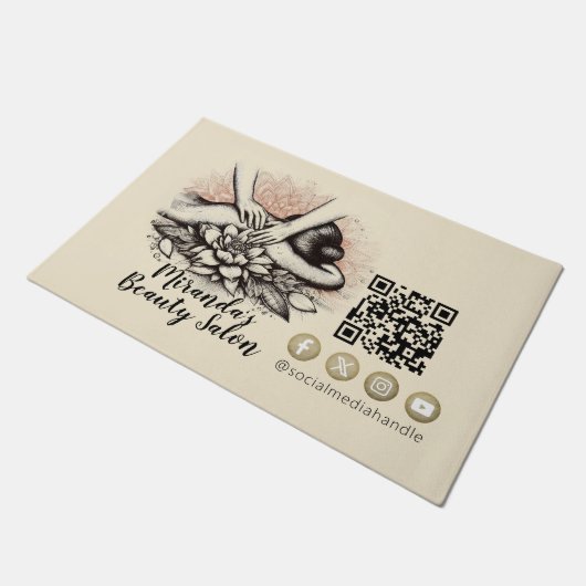 Massage Therapy Heilung Hände Energie Wellness-Cen Fußmatte (Schrägansicht)