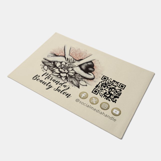 Massage Therapy Heilung Hände Energie Wellness-Cen Fußmatte (Schrägansicht)