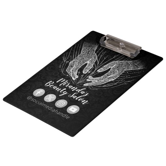 Massage Therapy Heilung Hände Energie Wellness-Cen Klemmbrett (Schrägansicht)