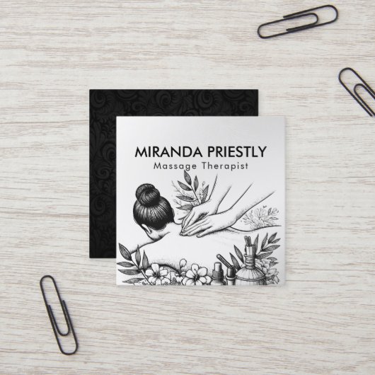 Massage Therapy Heilung Hände Energie Wellness-Cen Quadratische Visitenkarte (Vorderseite/Rückseite Beispiel)