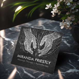 Massage Therapy Heilung Hände Energie Wellness-Cen Quadratische Visitenkarte