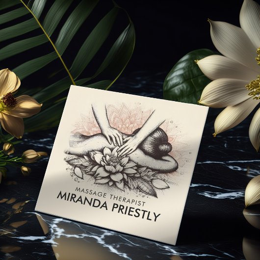 Massage Therapy Heilung Hände Energie Wellness-Cen Quadratische Visitenkarte