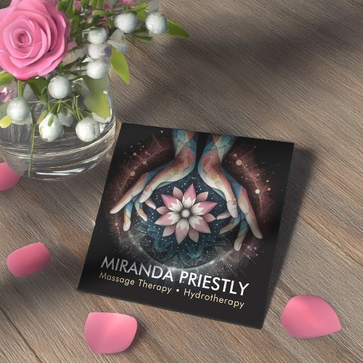 Massage Therapy Heilung Hände Energie Wellness-Cen Quadratische Visitenkarte