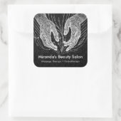 Massage Therapy Heilung Hände Energie Wellness-Cen Quadratischer Aufkleber (Tasche)