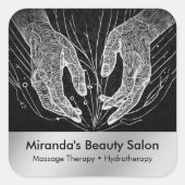 Massage Therapy Heilung Hände Energie Wellness-Cen Quadratischer Aufkleber (Vorderseite)