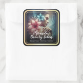 Massage Therapy Heilung Hände Energie Wellness-Cen Quadratischer Aufkleber (Tasche)